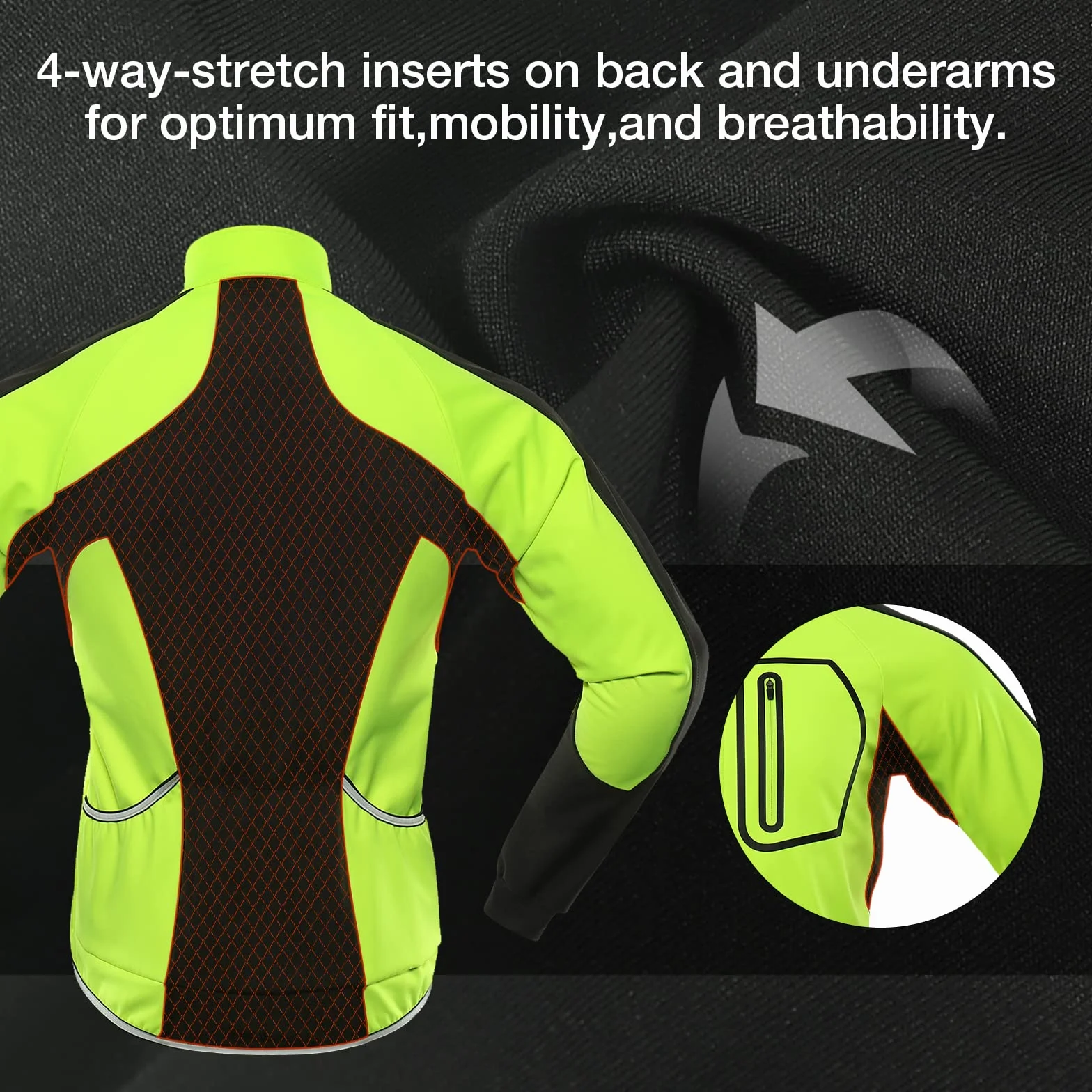 BERGRISAR Giacca Ciclismo Uomo Invernale Giacche MTB Bici Cappotto Softshell da Impermeabile Termica Antivento BG011