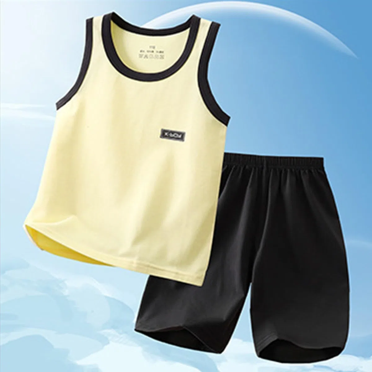 Completo estivo casual sportivo da ragazzo, con pantaloncini, maglietta e pantaloncini, due pezzi, 3-12 anni #34