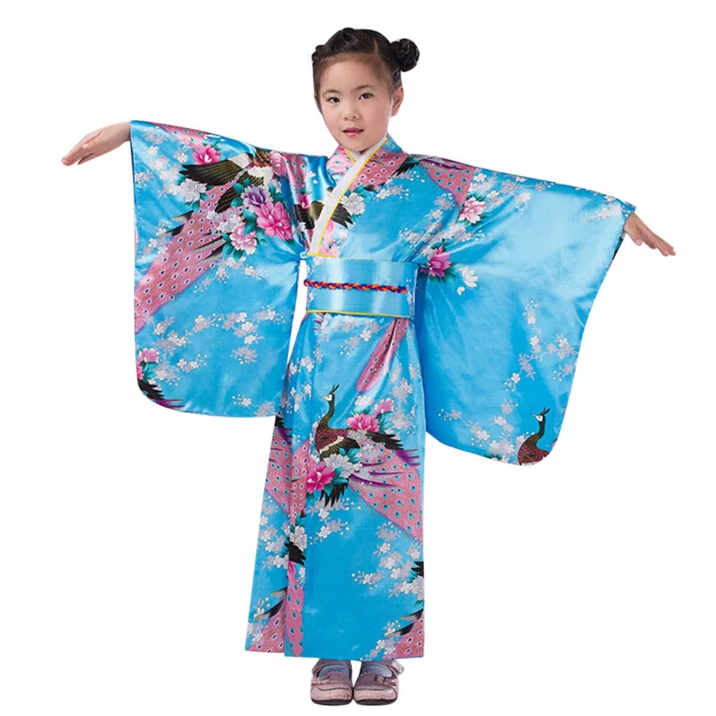 Generico Kimono Giapponese per Ragazze Tradizionale Yukata Kimono per Ragazze Costumi Bambini Vestito da Festa Abiti per Bambini Abito per Bambina
