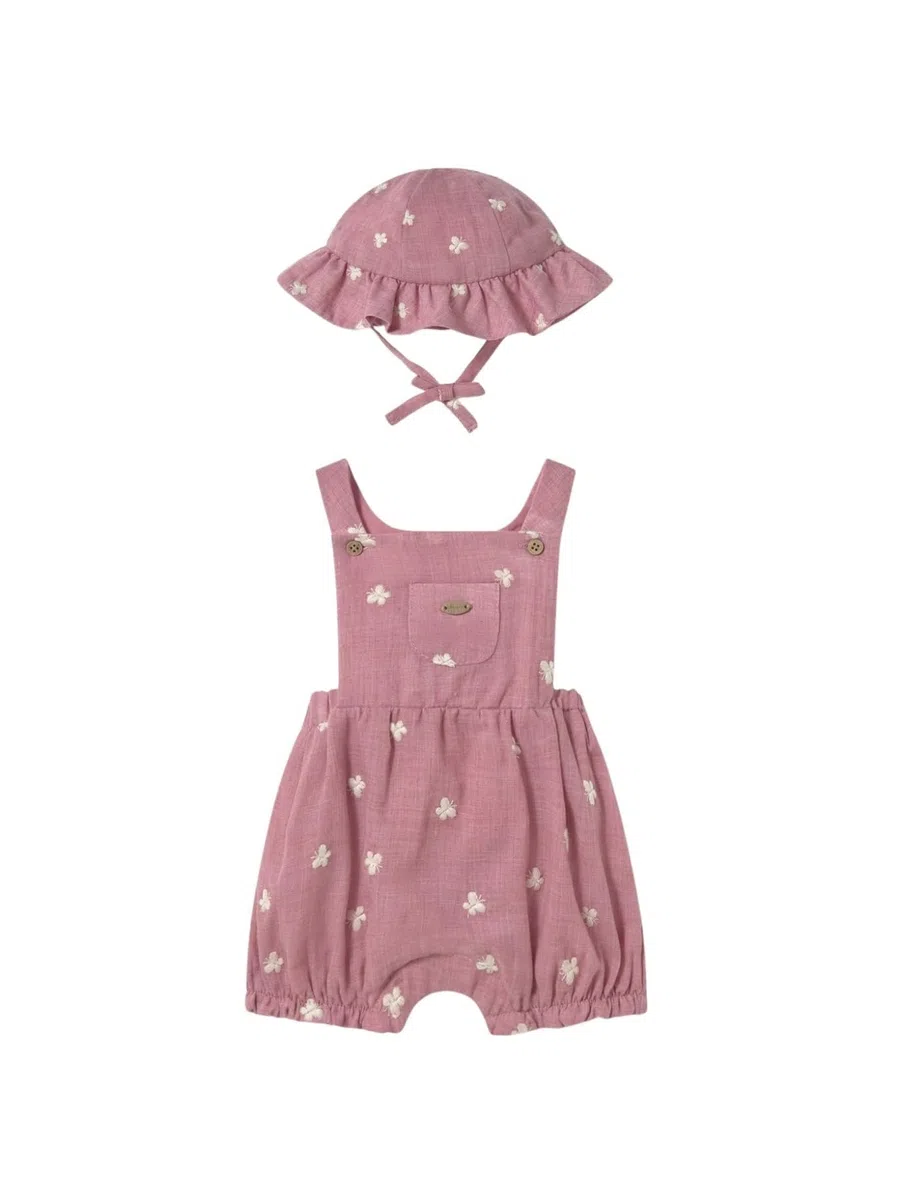 Mayoral Salopette e Cappello per Bimba Hibiscus 12 Mesi (80cm)