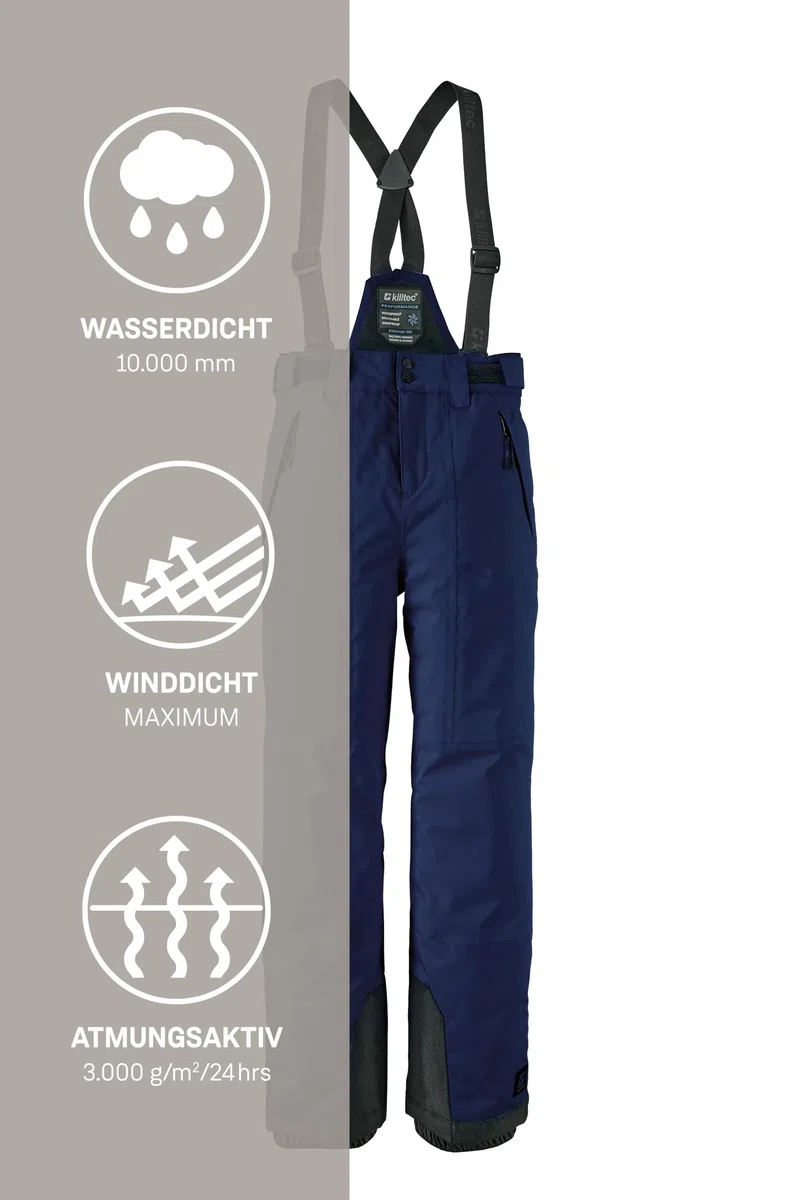 Killtec - Girls Skihose 242, Pantaloni da Sci con Pettorina Rimovibile e Protezione dei Bordi Bambine e Ragazze