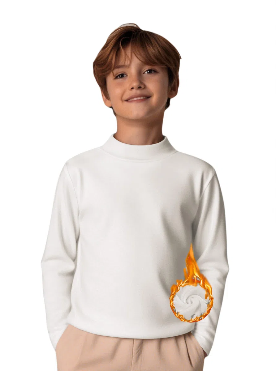 Arshiner Maglia Termica Bambino Intimo Termico per Ragazzi Maniche Lunghe, Tinta Unita Maglia/Calzamaglia Bambini Strato Base Intimo Termico Alto 5-12 Anni