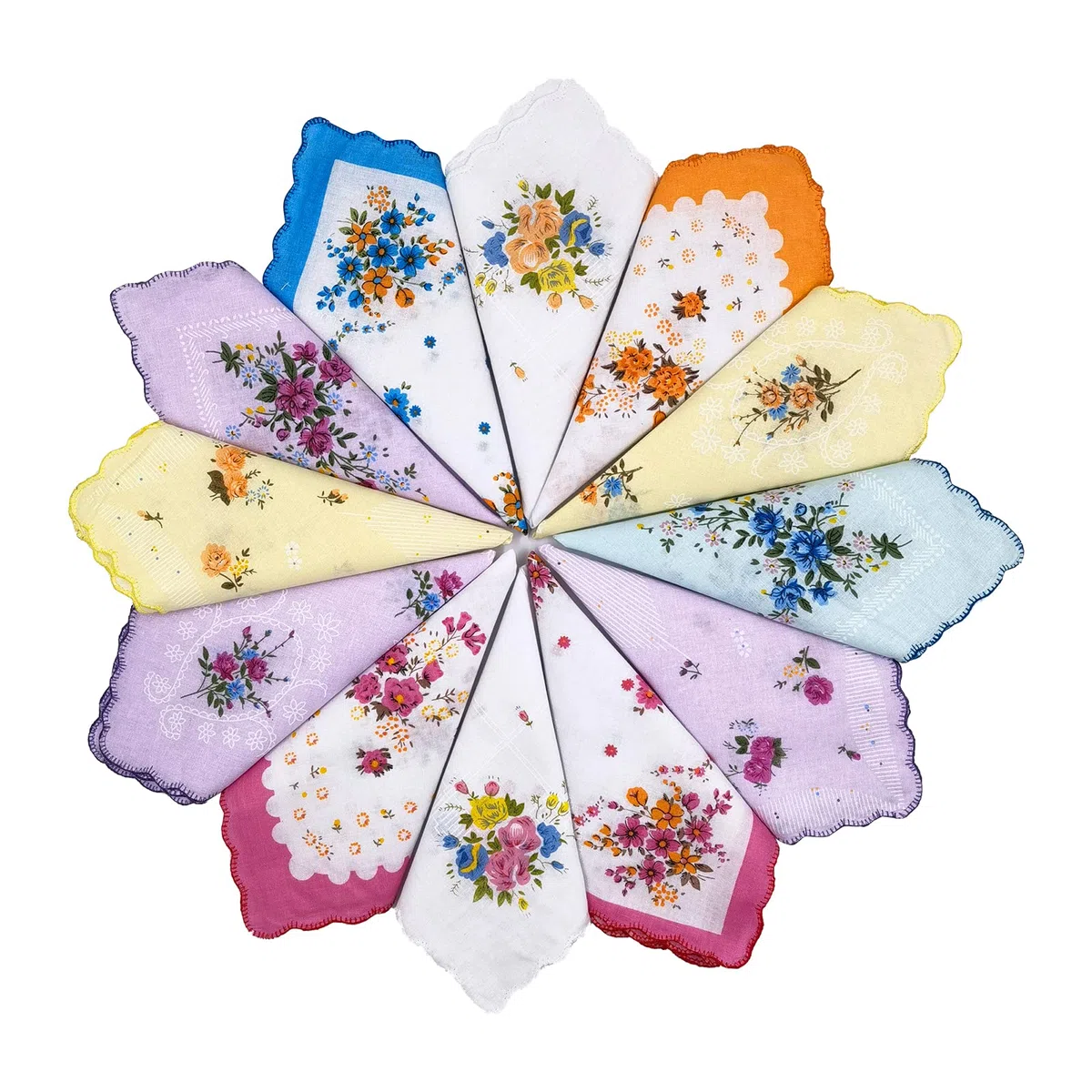 Fazzoletti floreali vintage da donna in cotone per festa di nozze