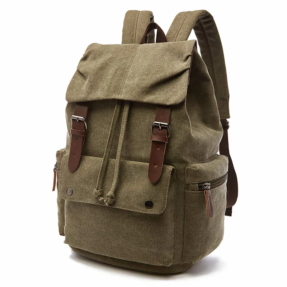 Vintage Zaino Canvas Casual, Verde