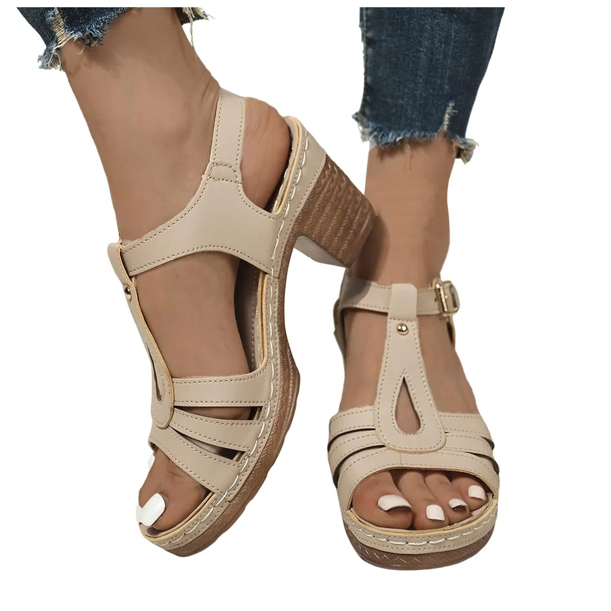 Sandali Donna Con Tacco Largo Scarpe Sandali Donna Eleganti Con Fibbie Aperte In Punta Estate Sandalo Estivo Blocco Platform Comode Eleganti Pianta Larga Scarpa Da Ballo Sandaletti Estive Casual