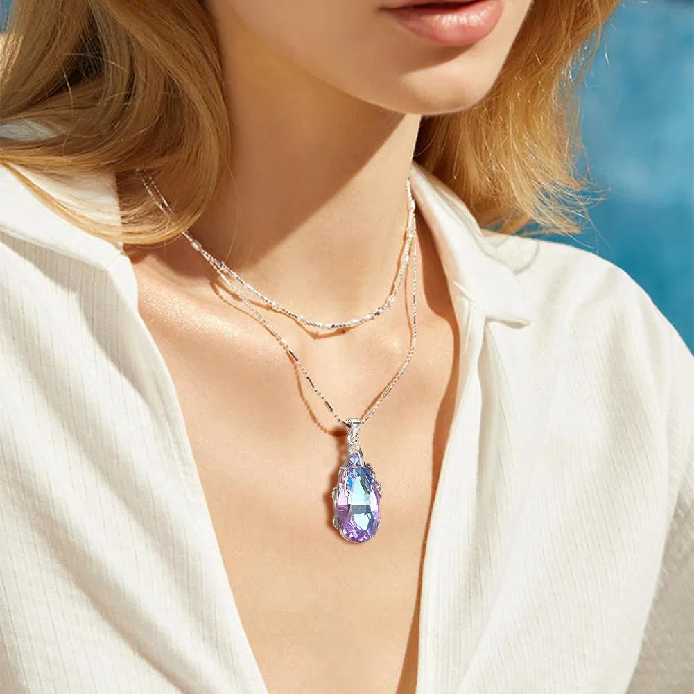 BENECREAT Ciondolo Artiglio Irregolare in Argento Sterling 925 Impostazione Cabochon Adatta a Diverse Forme di Pietre Preziose per Gioielleria