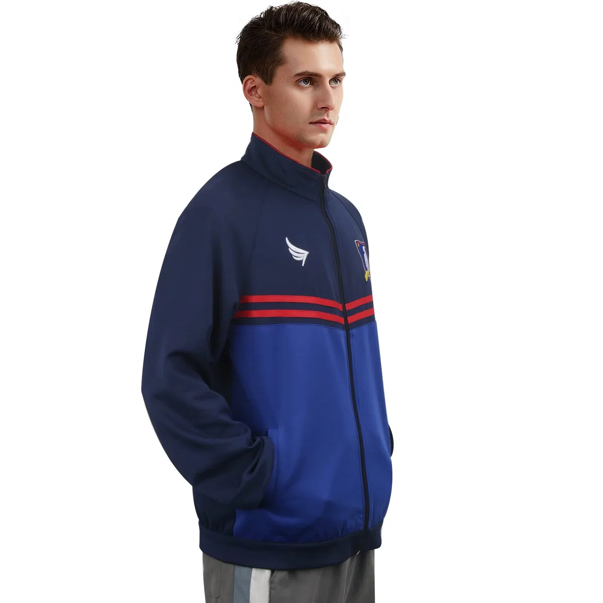 Materuis Giacca da allenamento da calcio, leggera, per adulti, colore: blu