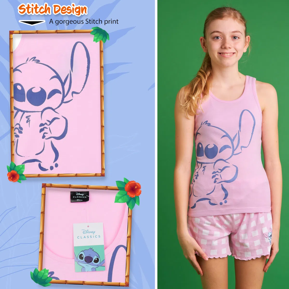 Disney Pigiama Corto Bambina, Confortevole Pigiami Estivo - Stitch Regalo