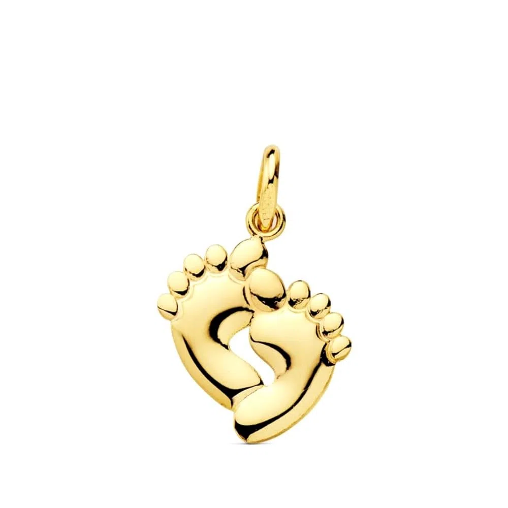 Ciondolo a forma di piedini di bambino in oro 9k, 13 mm.
