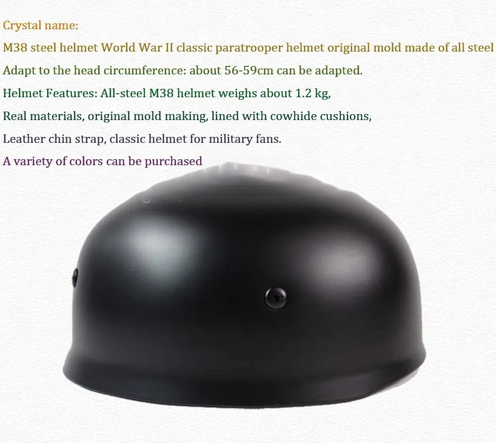 REMEK Elmetto M38 WW2 Americano Seconda Guerra Mondiale Elmetto con Fodera in Pelle Replica Militare Dell'attrezzatura