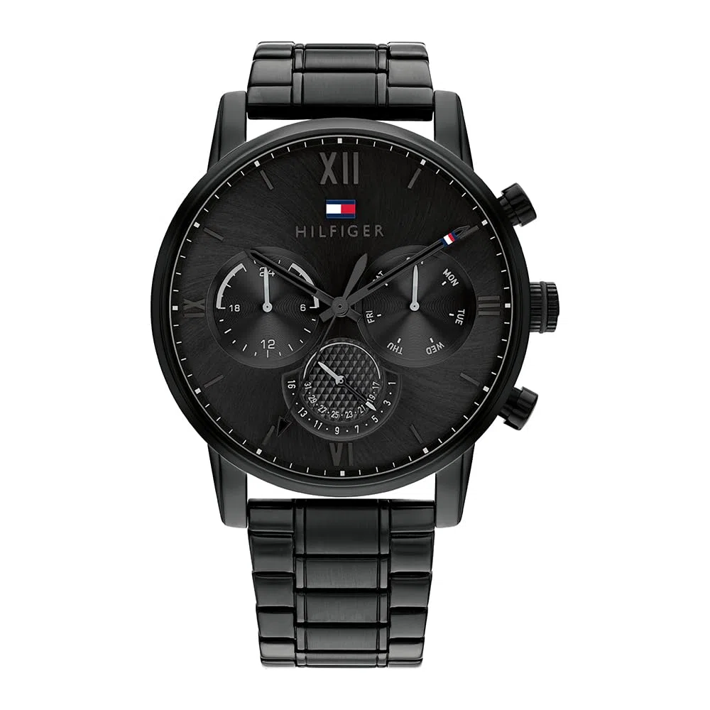 Tommy Hilfiger Orologio Analogico Multifunzione al Quarzo da Uomo con Cinturino in Maglia Metallica o a Maglie in Acciaio Inossidabile