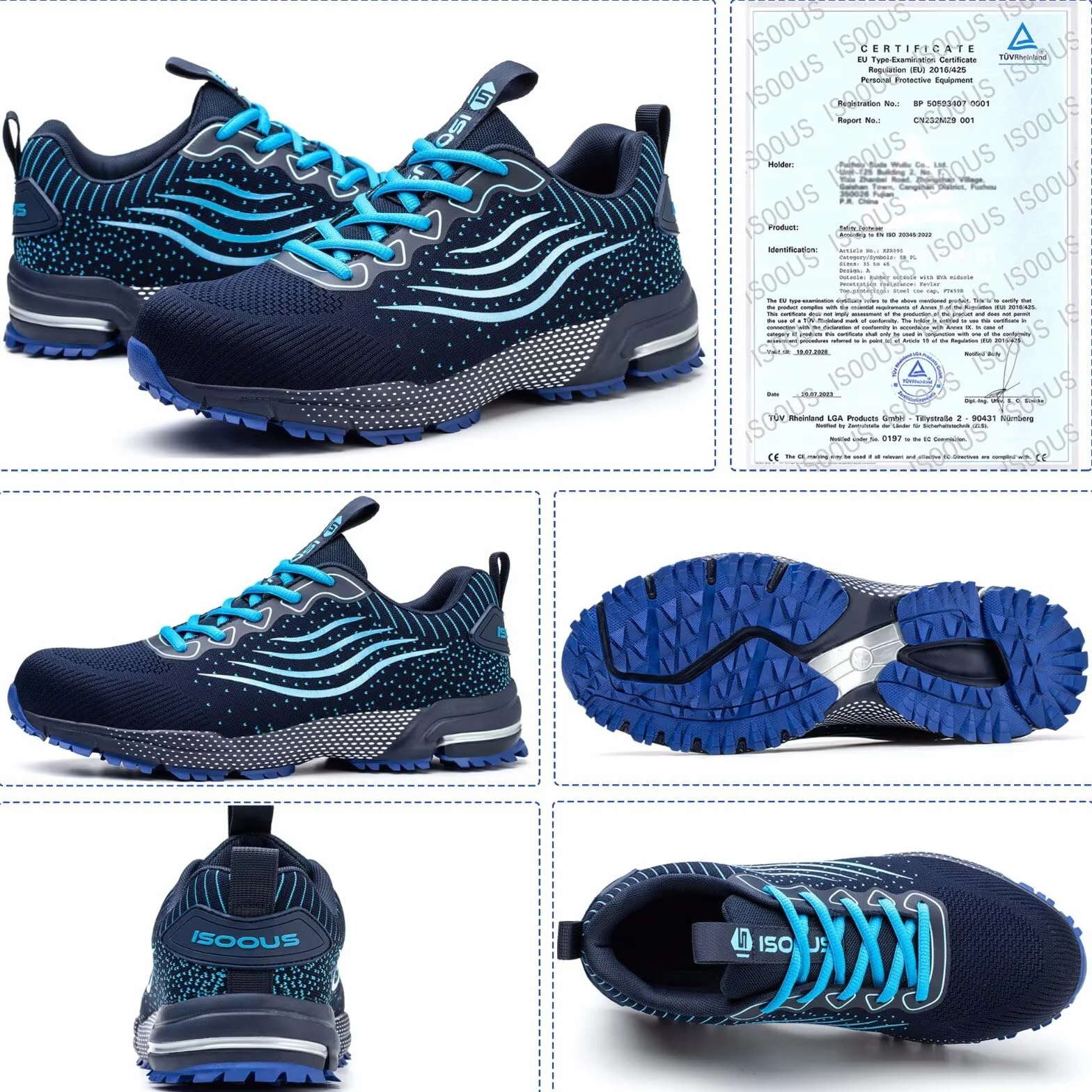 Scarpe Antinfortunistiche Uomo Donna Scarpe da Lavoro Leggere Traspiranti Scarpe da Cantiere con Punta in Acciaio