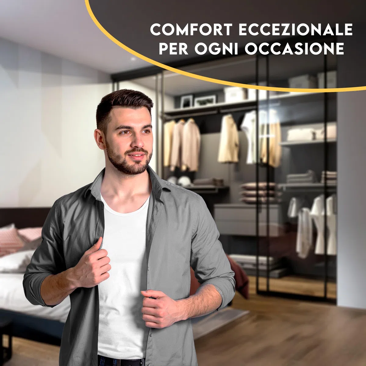 Canottiere Uomo Cotone 3pcs Comoda e Traspirante, Canotta Uomo Estiva Morbida e Resistente - Made in Italy - S/XXL