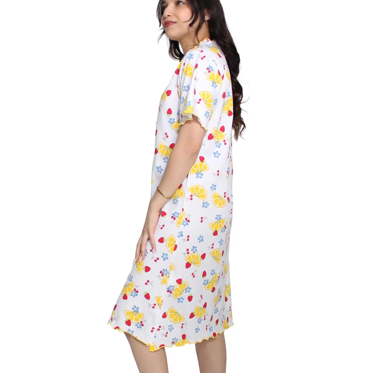 Leedya Camicia da Notte Donna Manica Corta in Cotone 100% – Estiva, Freschezza e Traspirabilità Naturale, vestibilità Comoda, Made in Italy