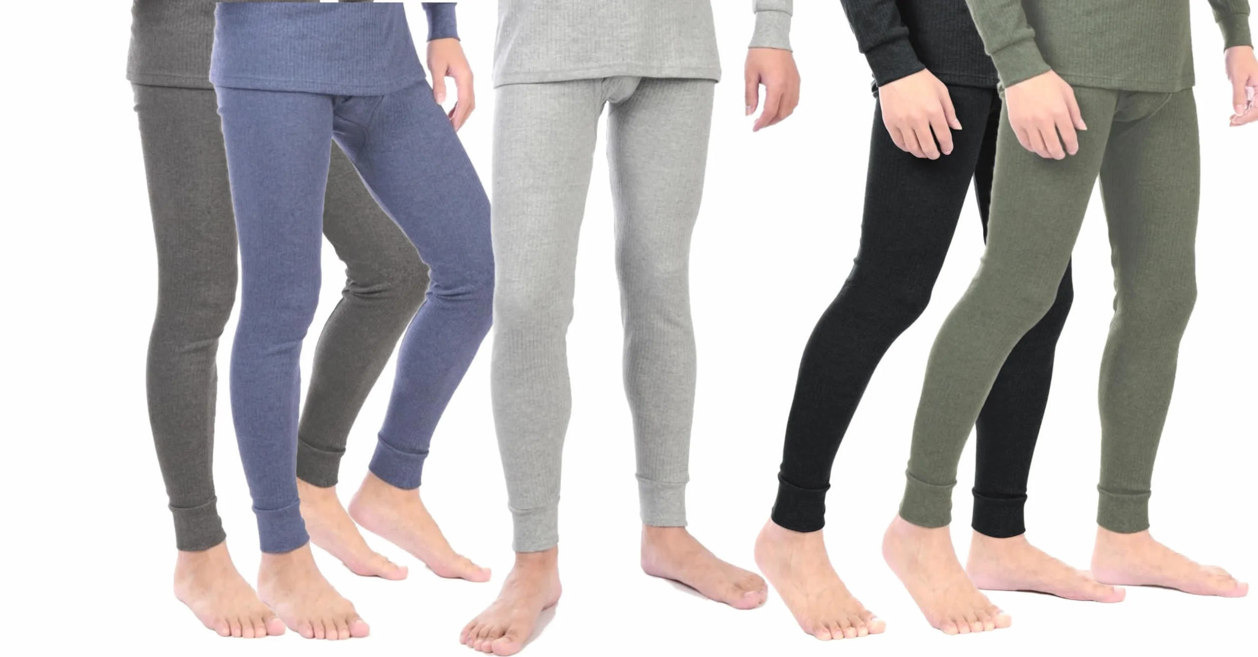 BestSale247 Mutande termiche da uomo, lunghe e morbide, in pile caldo, invernale, biancheria intima da sci, cotone