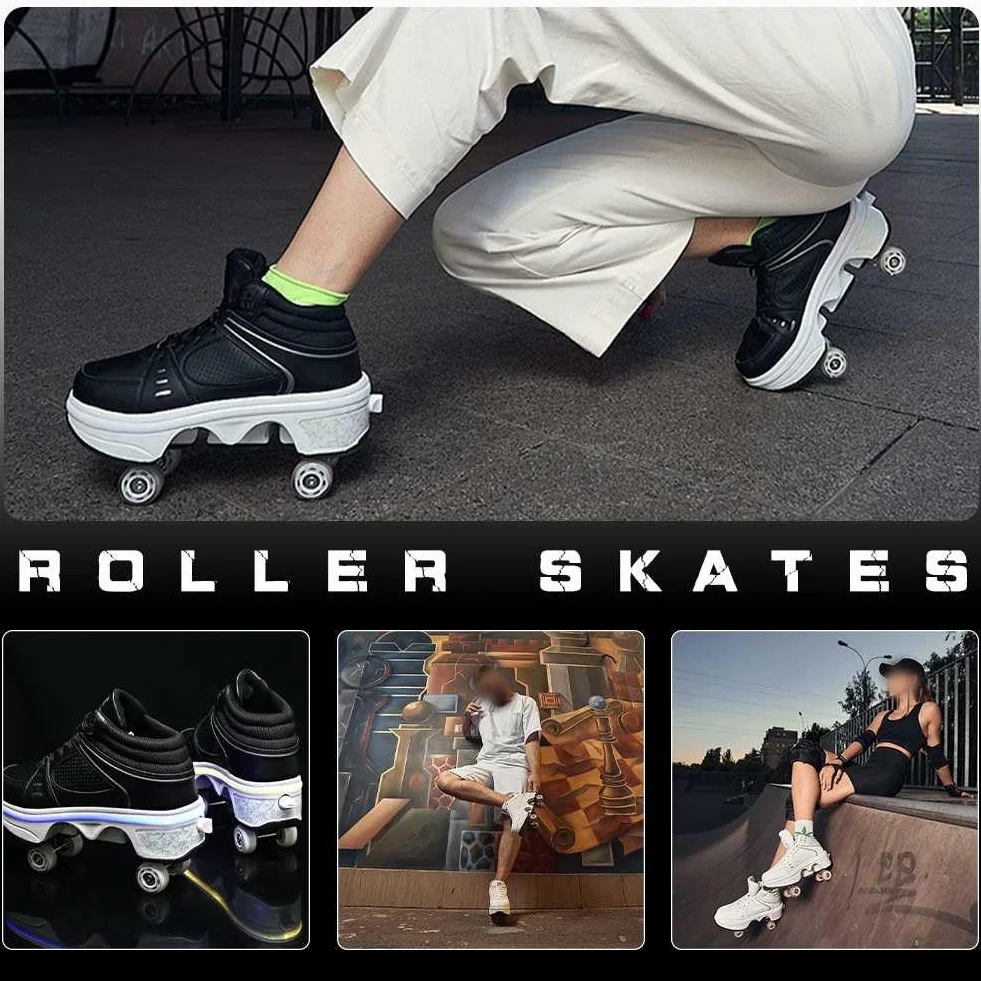 Scarpe con rotelle, pattini a rotelle, Skateboard, Scarpe bambini con rotelle, scarpe da pattinaggio, scarpe da ginnastica con ruote per Donna e Uomo Unisex Sneakers