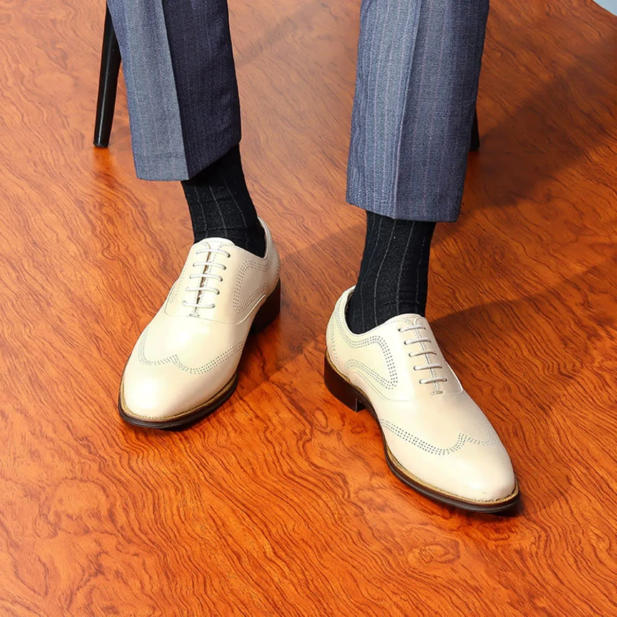 Scarpe Eleganti Formali Business da Uomo Oxfords in Pelle Confortevoli Casual Brogues Basse Stringate da Vestito