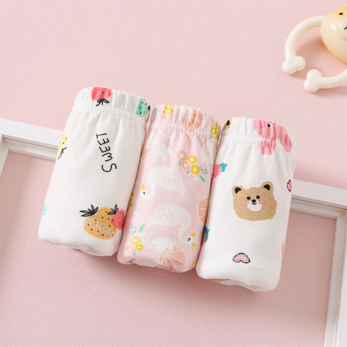Mutandine di Apprendimento Intimo per Bambini 3 Pezzi Pantaloni da vasino per Bambino Bambina Cotone Assorbente