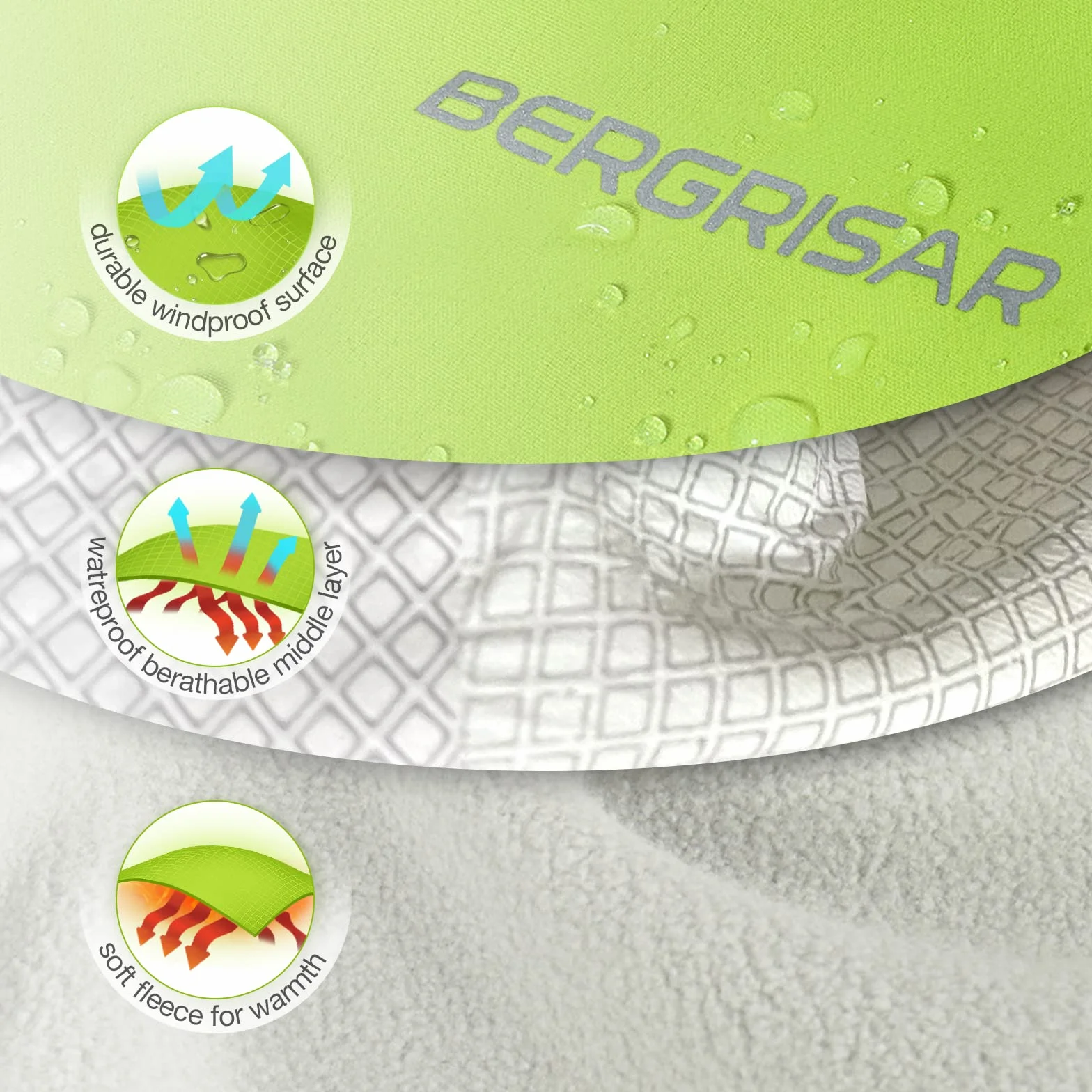 BERGRISAR Giacca Ciclismo Uomo Invernale Giacche MTB Bici Cappotto Softshell da Impermeabile Termica Antivento BG011