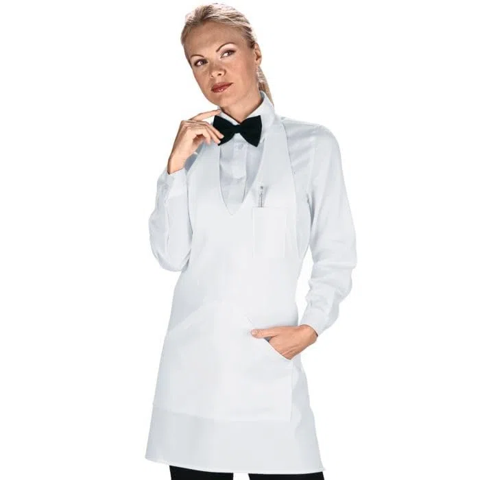 I.sacco Grembiule Bistrot Sommelier Unisex Corto in 100% Poliestere (Bianco)