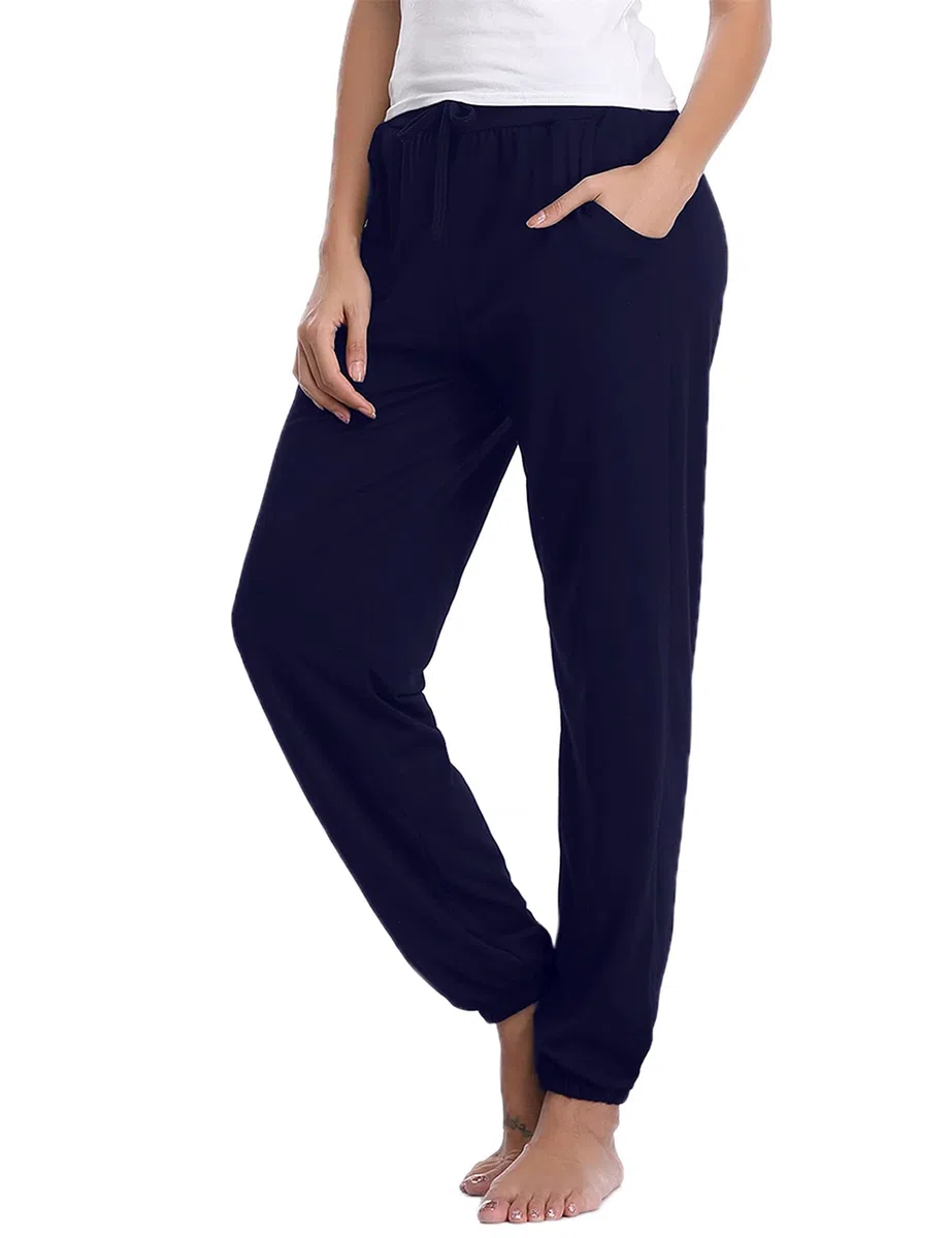 Nieery Pantaloni Pigiama Donna Leggero Cotone Casual Casa con Coulisse e Tasca