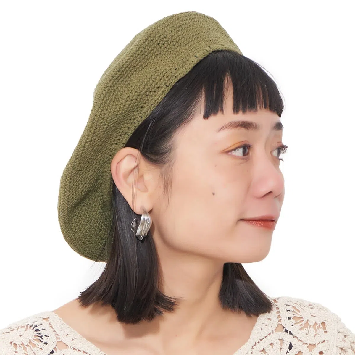 Cappello A Maglia E Basco Donna, Cappellino all'Uncinetto in 100% Cotone, Berretto Francese da Uomo Crochet Fatto A Mano per L'Estate E l'inverno