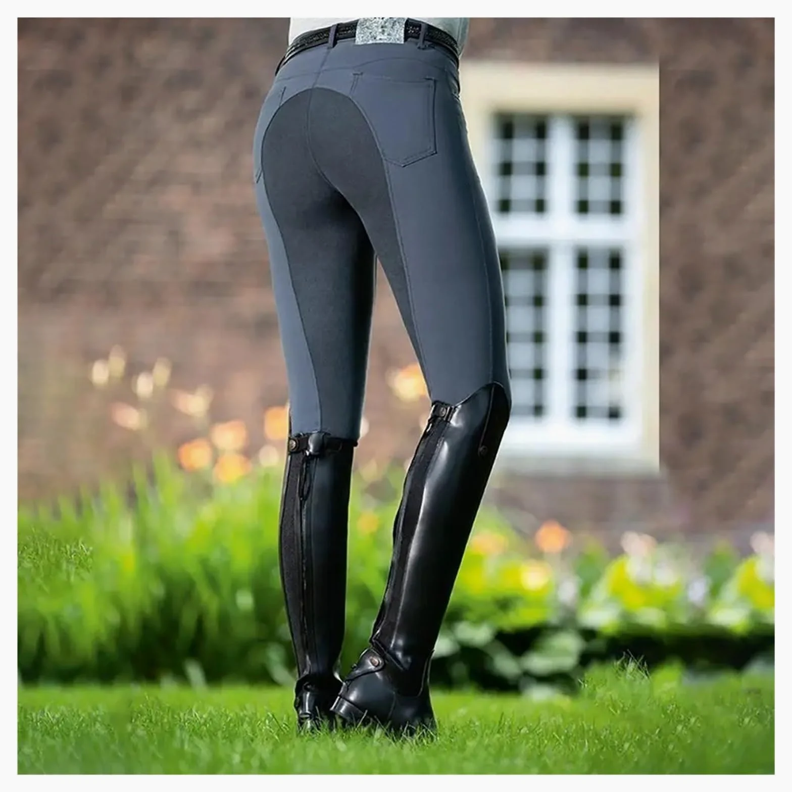 Pantaloni per Cavallo Pantaloni da Equitazione, Abbigliamento for Donna, Uomo, Moda, Pantaloni a Vita Alta, Pantaloni da Ciclista, Pantaloni Solidi(Light Gray,M)