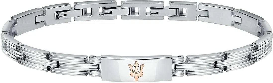 Maserati Jewels Bracciale Uomo, in Acciaio, PVD Oro rosa - JM121ATK12