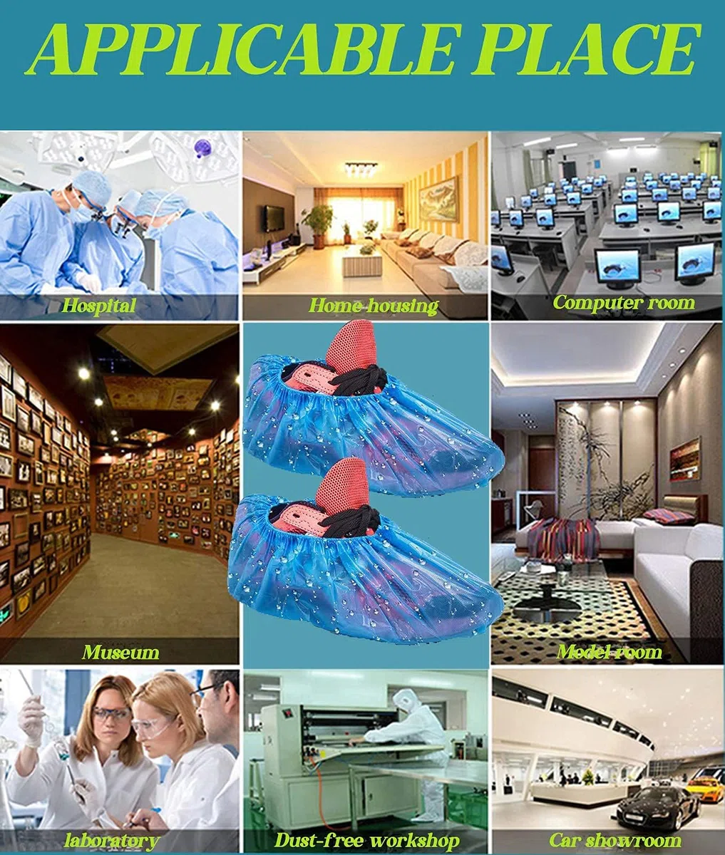 300 Pezzi Copriscarpe Usa e Getta,Jicyor Antiscivolo Resistente Copriscarpe Monouso Utilizzare Film in Polietilene Di Alta Qualità Protezioni Scarpe Proteggi Scarpe Applicabile Entro 46 Larde Unisex