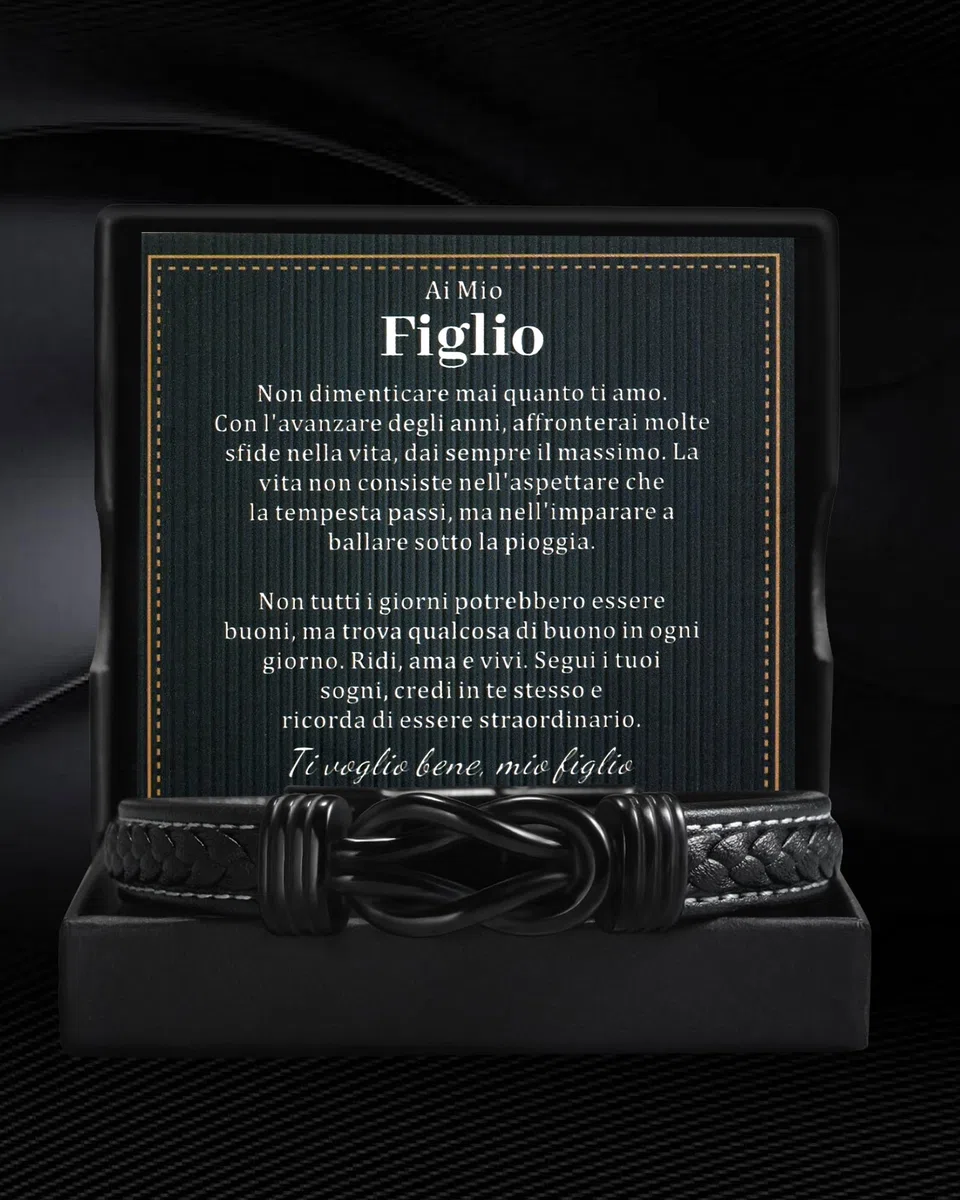 VGWON Bracciale a Mio Figlio, Bracciale Mamma e Figlio, Regali Figlio, Bracciale infinito Uomo In Pelle Per Figlio, Regali Compleanno Natale Per Figlio, Ispirazionali Regali Per Ragazzi Adolescenti
