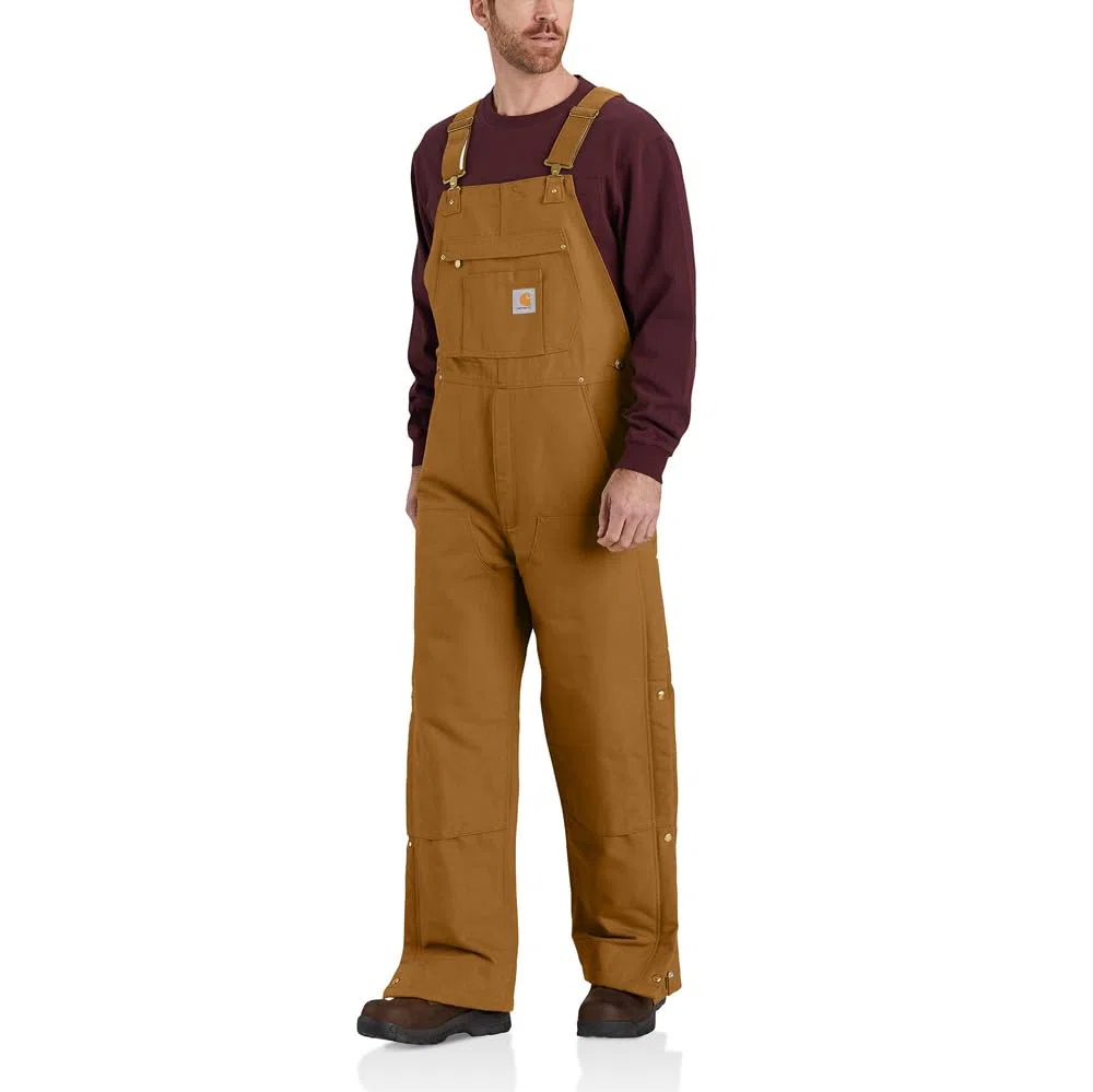 Carhartt Loose Fit Firm Duck Insulated Bib Overall Capispalla Utility di Lavoro Uomo
