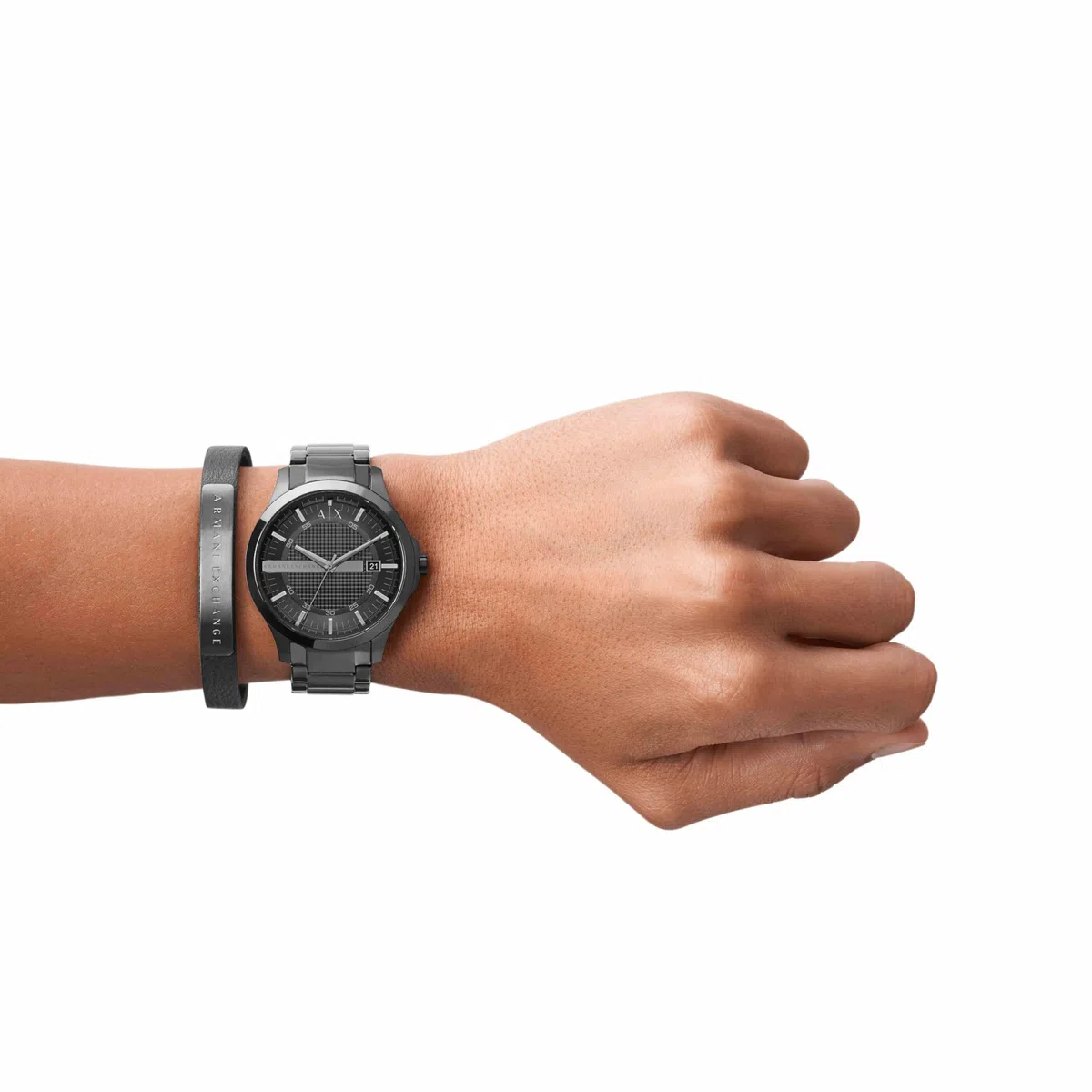 Armani Exchange Orologio per uomo, movimento tre lancette al quarzo e cassa da 46 mm con cinturino in acciaio