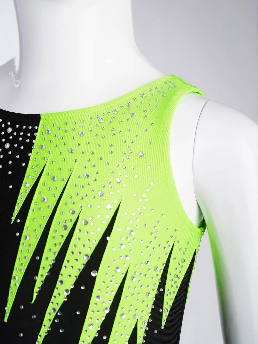 Freebily Body Ginnastica Ritmica Bambina Balletto Leotards Strass Body Danza Classica Ballerina Vestito da Pattinaggio Artistico Senza Maniche Bodysuit da Spettacolo