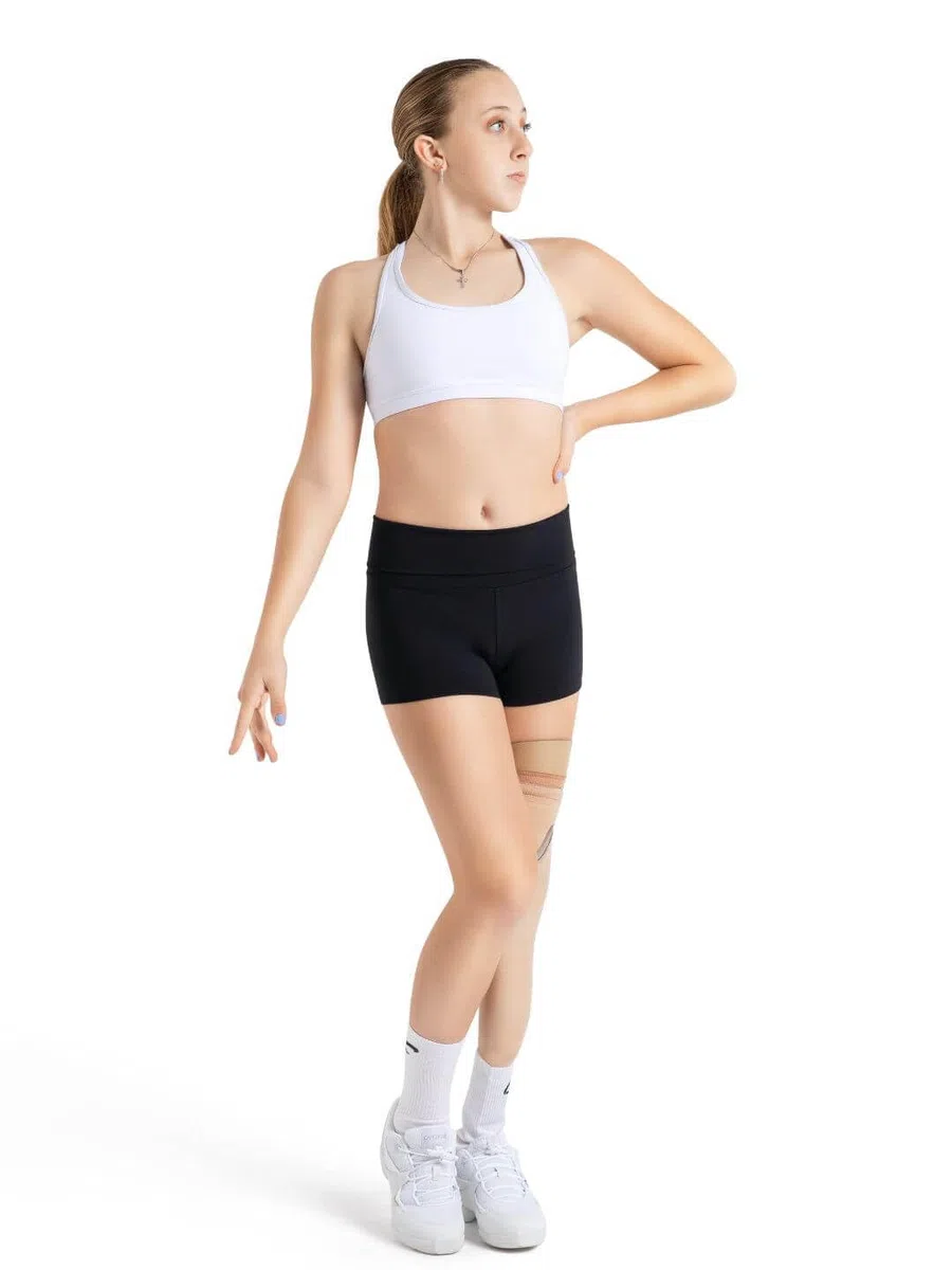 Capezio - Team Basic Boyshort con Cintura Pieghevole, Pantaloncini Donna