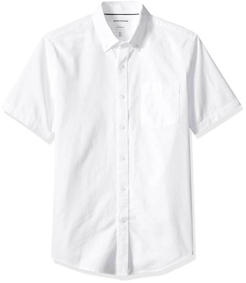 Amazon Essentials Camicia Oxford con Tasca a Maniche Corte vestibilità Regolare Uomo