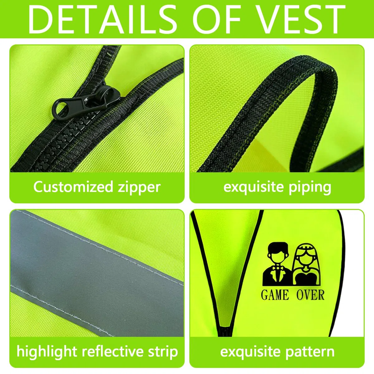 JGA Costume da Uomo per Addio al Celibato con Cappello, Gilet, Occhiali e Distintivi, Divertente Gilet Riflettente, Addio Celibato Gadget Sposo per Festa, Regali Creativi