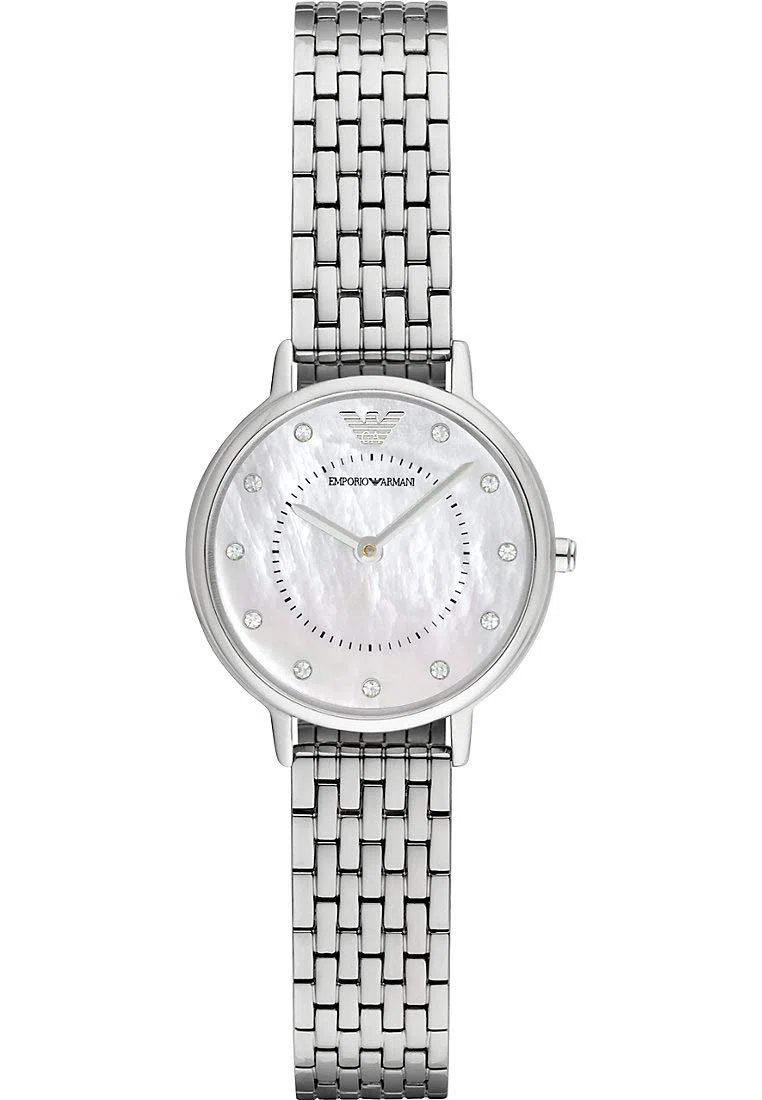 Emporio Armani Watch for Women, 28mm Quartz Two Hand Movement with Stainless Steel or Leather Strap