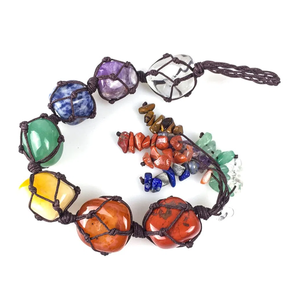 Ciondolo I Sette Chakra, 7 Chakra Gemme Cristalli Ornamento Appeso, Chakra Stones, Ornamenti da Appendere, Pendente con Nappa Per La Decorazione Di Finestre E Automobili