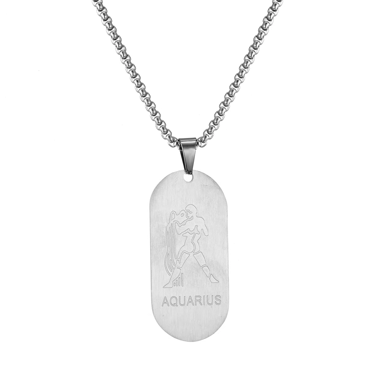 Segno Zodiacale Collana Pendente Piatto militare Argento/Oro/Nero Zodiaco Collana Regalo di Natale Uomo