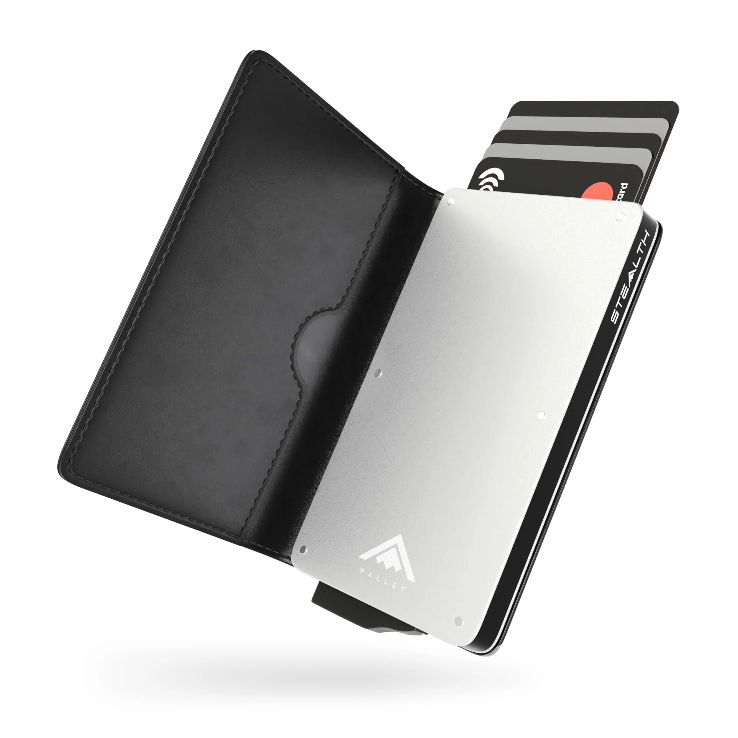 Stealth Wallet - Portafoglio Minimalista con Porta Carte di Credito Pop-up e Scomparti per Contanti - Portafogli Leggero con RFID Blocco