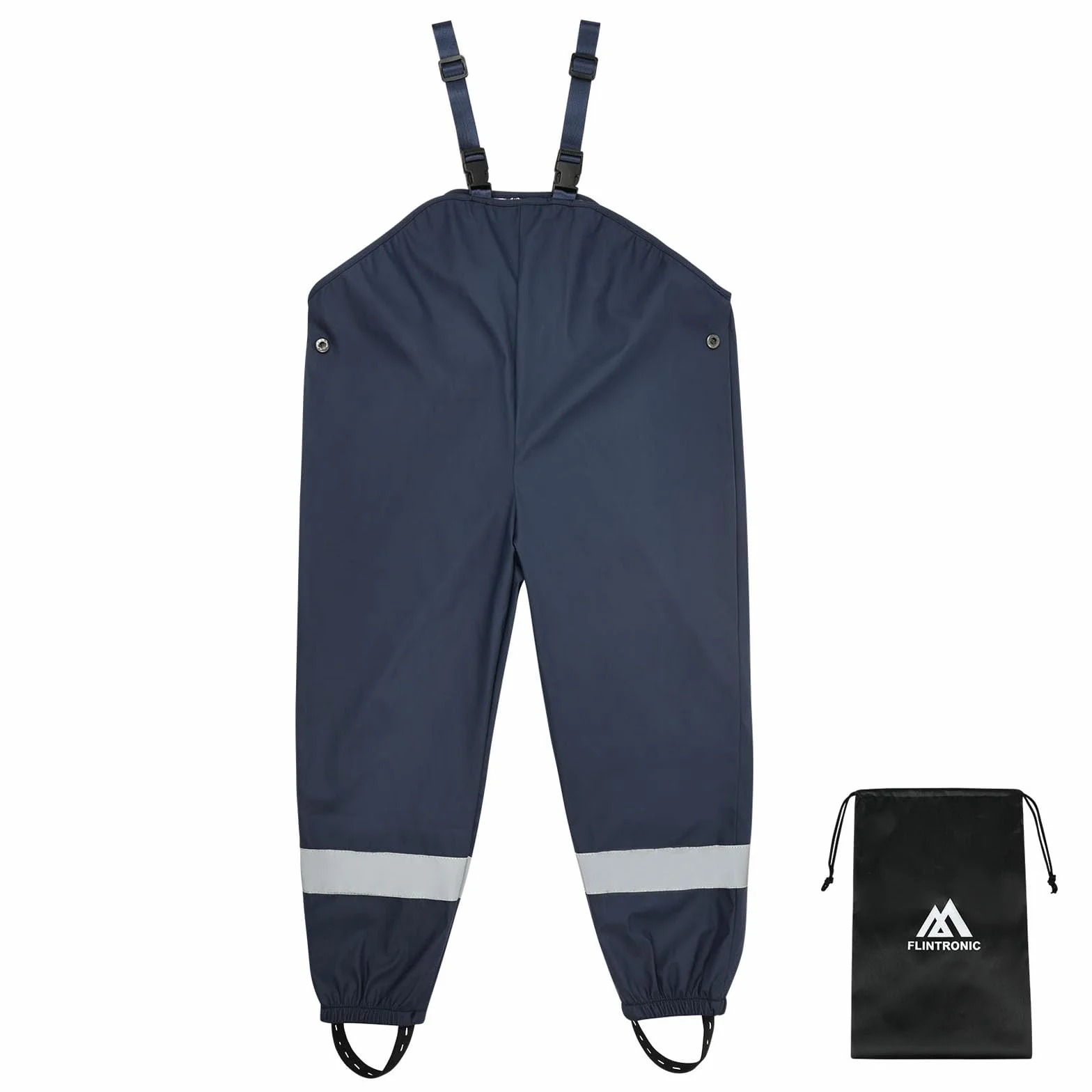 flintronic Pantaloni Impermeabili Bambini e Ragazzi, Antipioggia Sfoderati, Fango con Striscia Riflettente