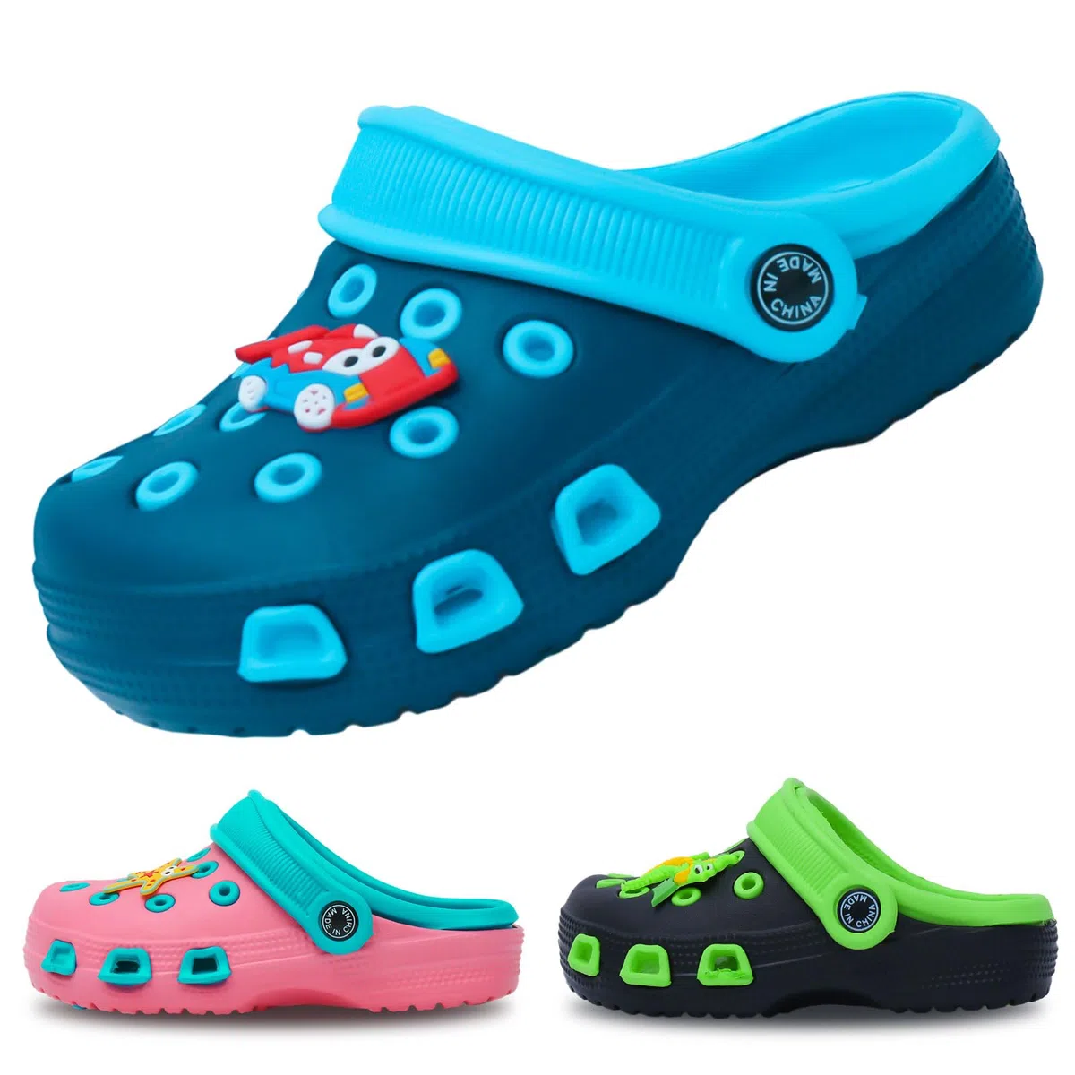 EDOTON Zoccoli e Sabot Bambini, Morbidi e Comodi Sandali da Giardino per Bambini Leggeri Antiscivolo con Motivo a Carino Ciabatte Bambino（Unisex）