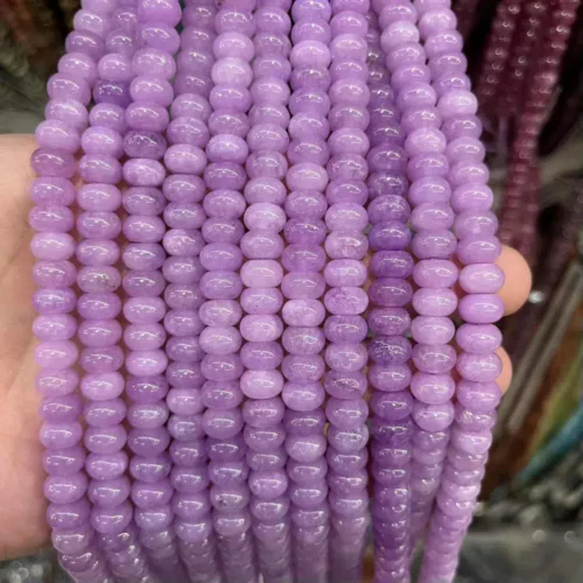 Perline di Abaco ovali in Pietra Naturale all'Ingrosso da 5x8 mm per la creazione di Gioielli Fai da Te da 15,5''-67- Lavanda