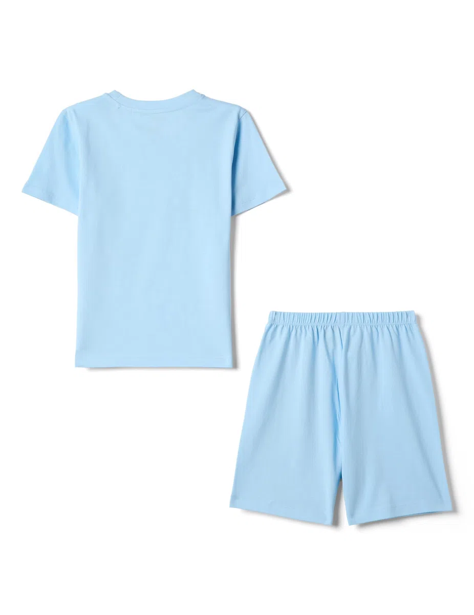 OVS Kids Pigiama Corto in Puro Cotone Azzurro da Bambino con Spiderman