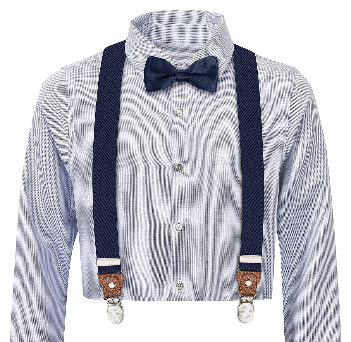 Set di 4, 1-8 anni, bretelle per bambini con papillon, cravatta, cintura ragazzo