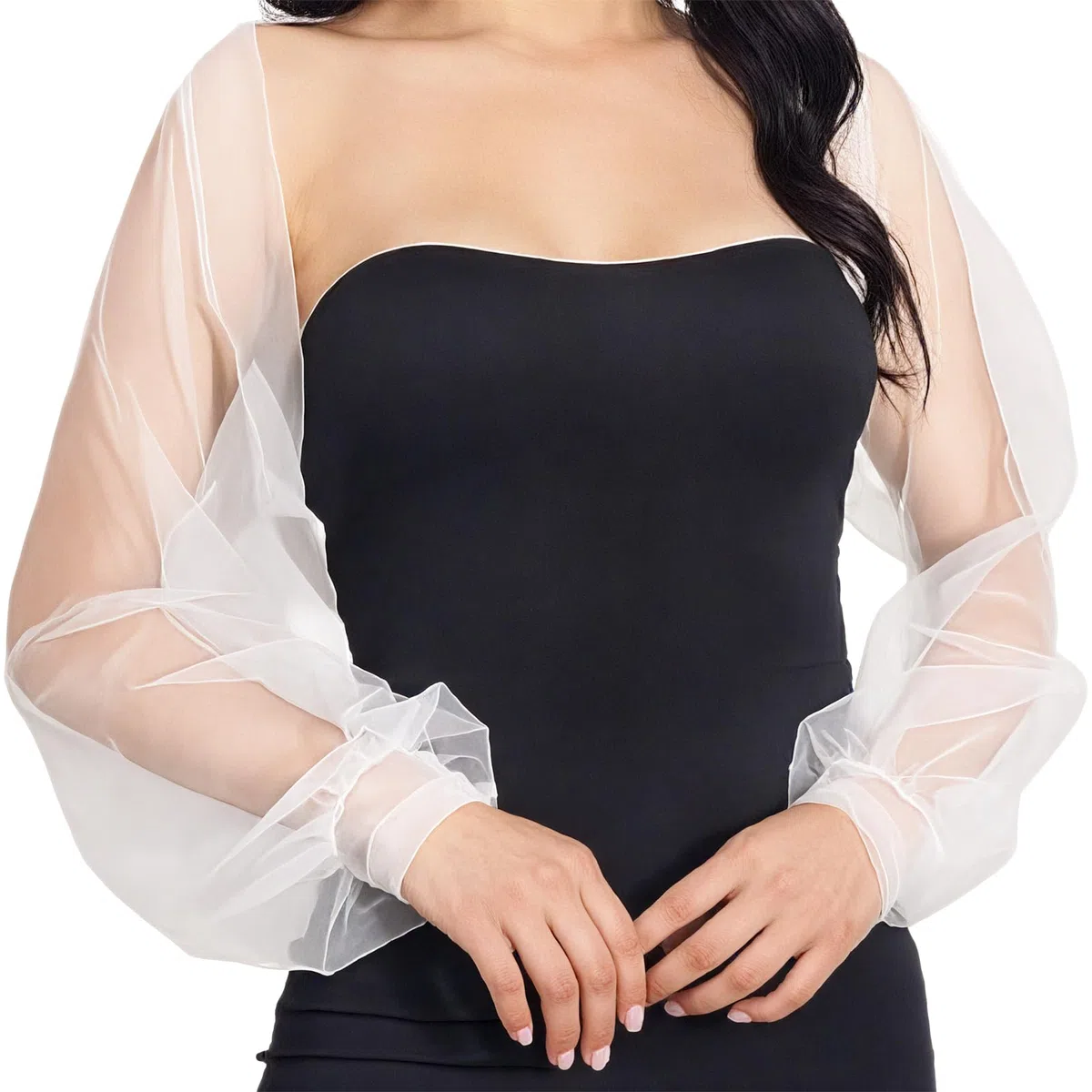 NICENEEDED Bolero da Sposa in Tulle, Coprimaniche da Sposa per Giacca da Sera, Abito da Sposa A Maniche Lunghe