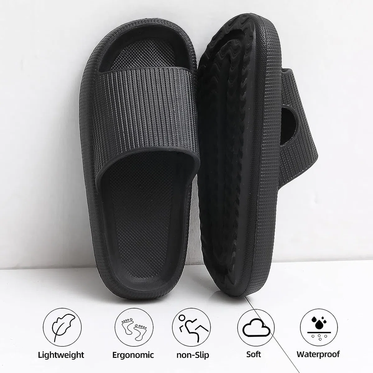 Ciabatte Donna Uomo Estive Mare Pantofole Eleganti Piscina Spiaggia Sandali Nuvola Gomma Casa Antiscivolo Comode Doccia Morbide Slides