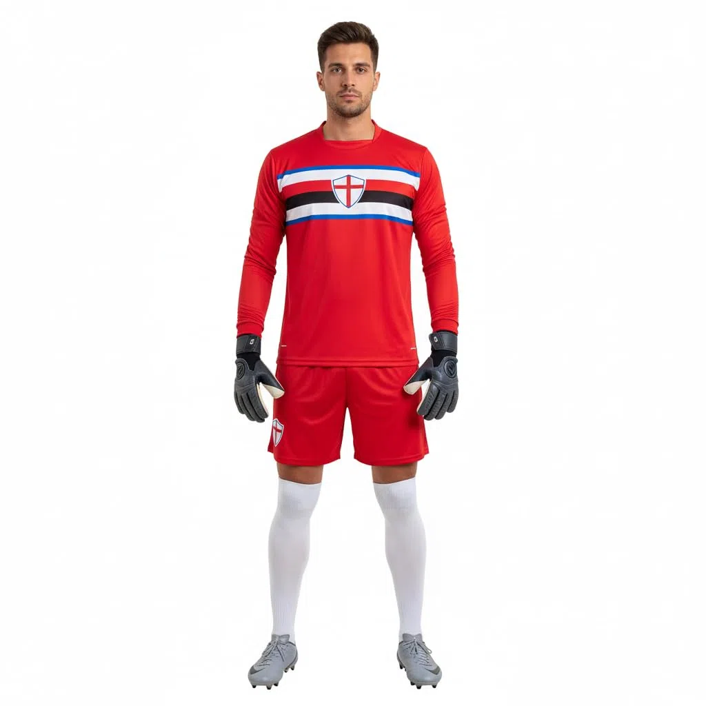 Footex Maglia Portiere Calcio Calcetto MOD. Tipo Sampdoria Rossa