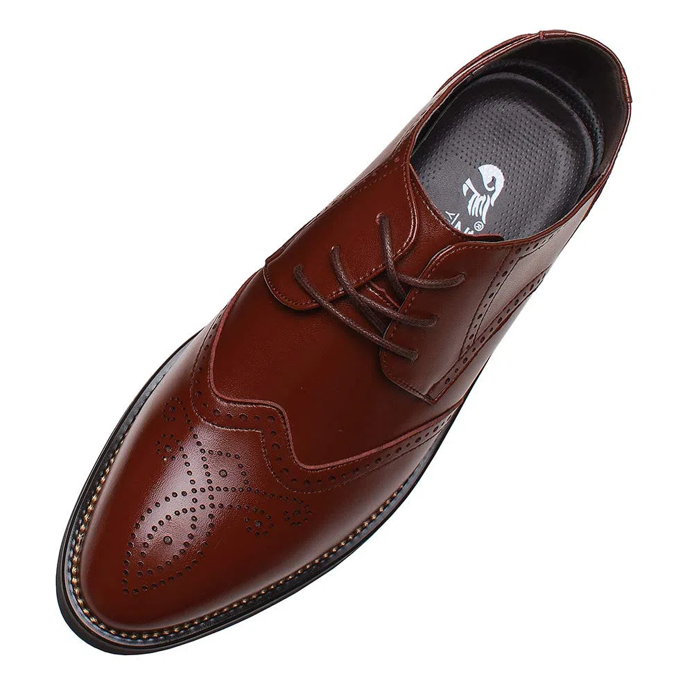 ANUFER Uomo Inteligente Nozze Brogues Punta Allacciare Formale attività Commerciale Scarpe da Sera