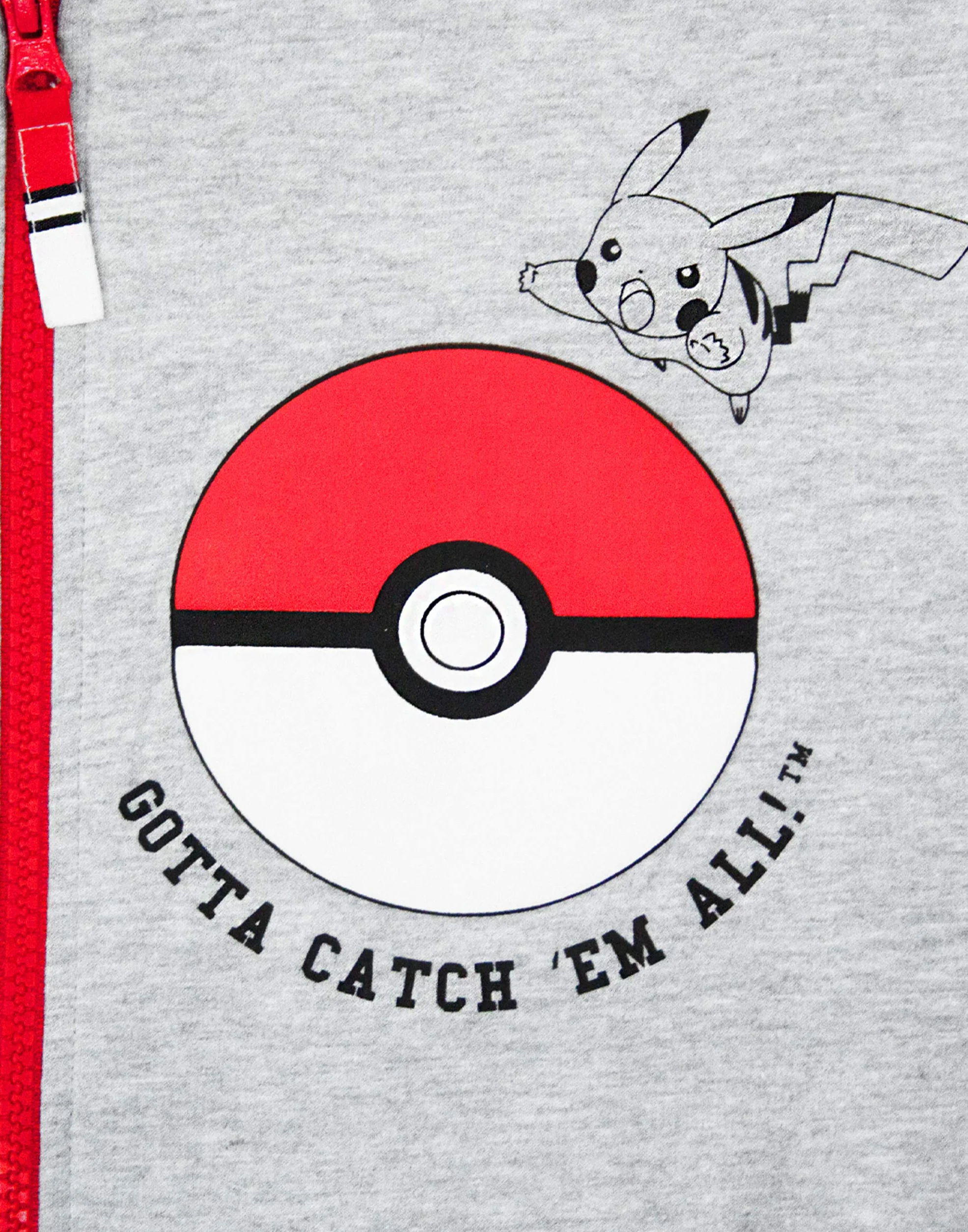 Pokémon Maglione con Cappuccio a Maniche Lunghe Grigio con Zip e Cappuccio Boys